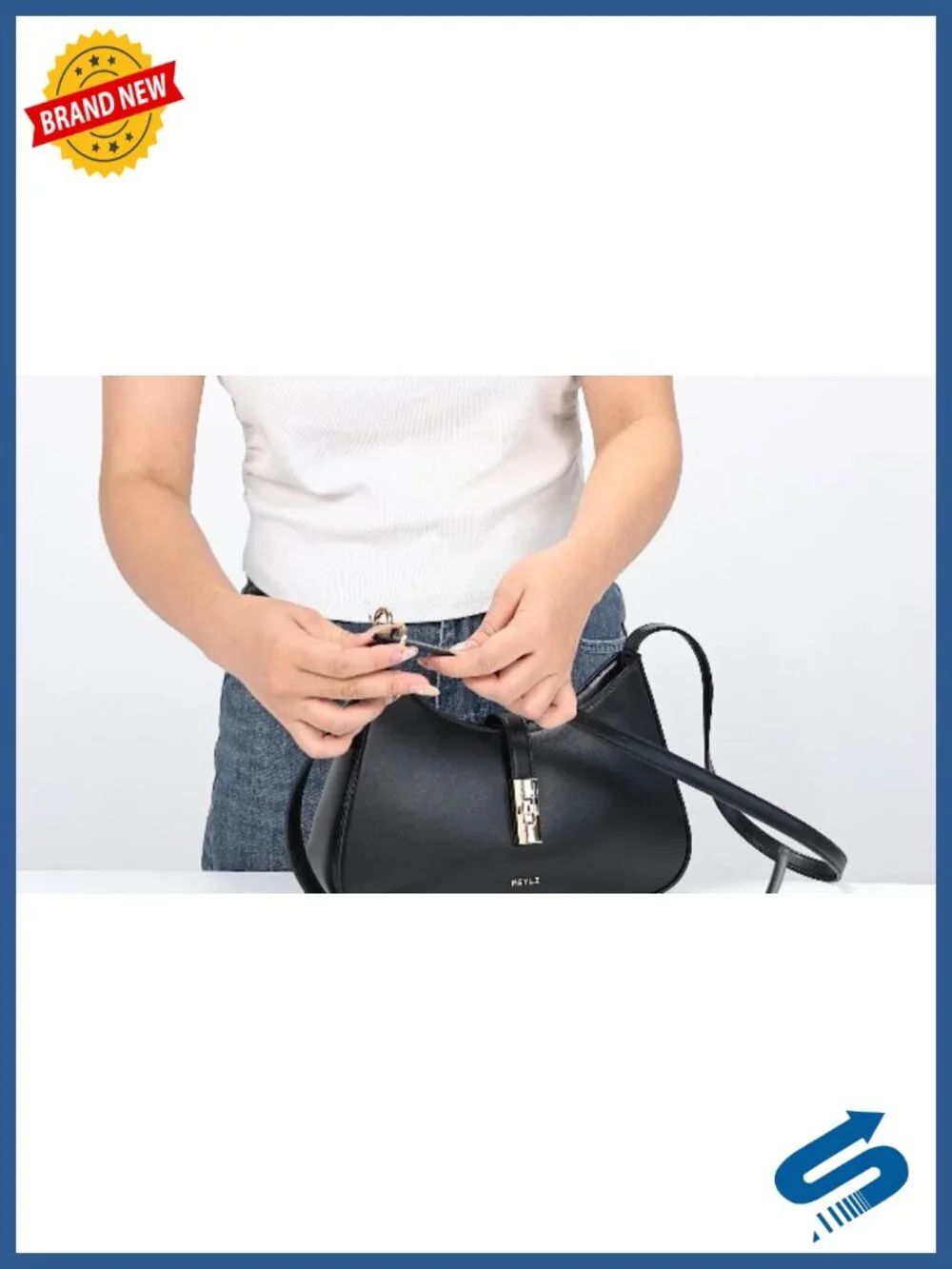 Vegan Leather Adjustable Hobo Shoulder Bag with Long Strap
